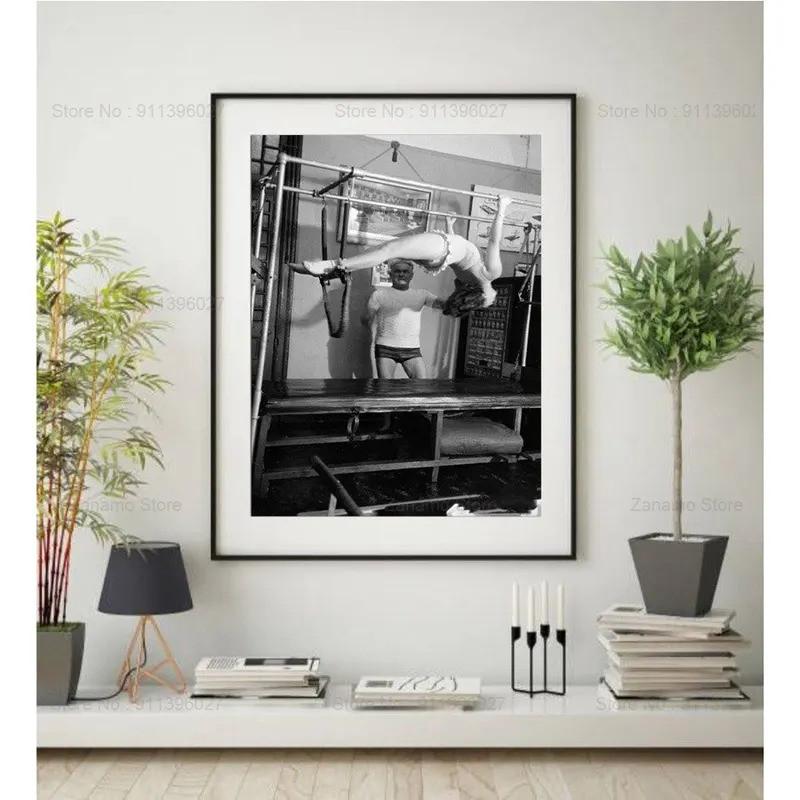 Đen Trắng Joseph Hubertus Pilates Thể Dục Poster Canvas Treo Tường Nghệ Thuật In Hình Cho Phòng Khách Trang Trí Nhà XTXU