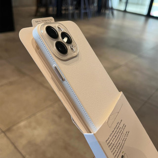 Tương thích với iPhone 15 Pro Max, vỏ điện thoại họa tiết litchi, cảm giác da, lỗ chính xác, vỏ bảo vệ cứng cho Apple 16, hàng hóa tại chỗ 14