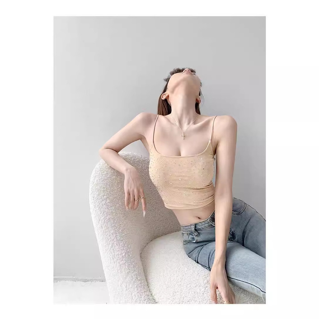 Hot Girl Hot Diamond với Ngực Pad Gợi Cảm Camole Nữ Mùa Hè