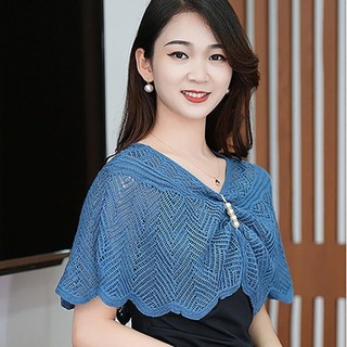 Khăn choàng Coresspace vải tuyn dệt kim nhiều màu thoáng khí, phù hợp làm áo khoác mỏng ngắn cho nữ