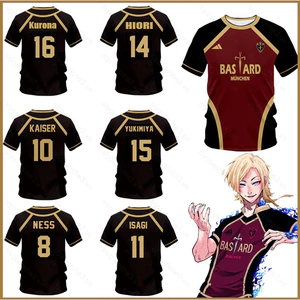 Gh Blue Lock Jersey Áo Thun Anime Tee Tay Ngắn Áo Cosplay Bastard Munchen Thời Trang Áo Sơ Mi Thể Thao Oversize
