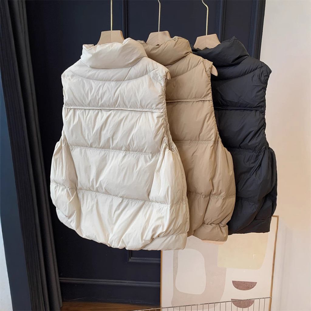 Vịt Trắng Xuống Áo Đứng Cổ Dày Rời Áo Vest Nữ Phong Cách Mới Xuống Áo