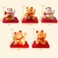 FANIELLAPOWELL Lucky Cat Bức tượng nhỏ, Wave Hand Đồ trang trí ô tô Nhật Bản, Quà tặng Dễ thương Năm sáng tạo vẫy tay Công sở mèo may mắn
