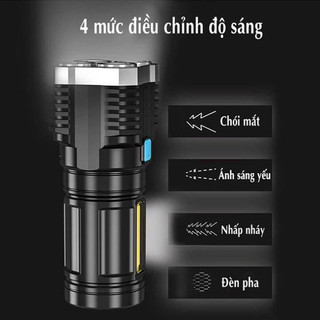 Đèn Pin 4 Lõi Siêu Sáng Đa Năng p1000 led Có Thể Sạc Lại