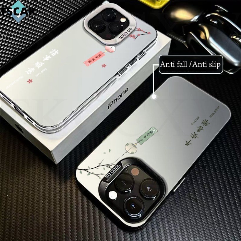 Ốp điện thoại họa tiết tua rua đẹp Chinoiserie cho Xiaomi 14 13 13T 12T 12 Pro 14 Ultra 12x 11 Vỏ bảo vệ màu bạc mờ