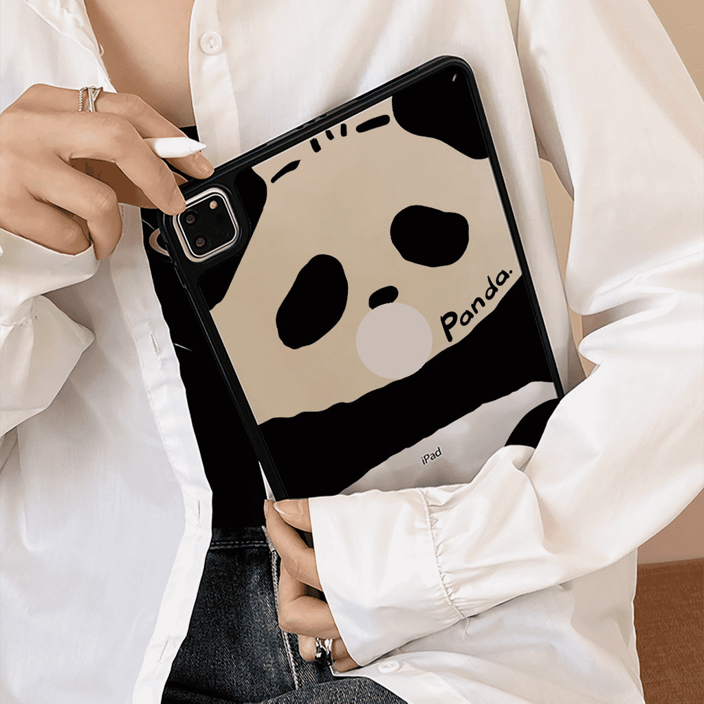 Vỏ Acrylic Cứng Họa Tiết Gấu Trúc Dễ Thương Tương Thích Với IPad 7 8 9 10th Air3 Air4 Air5 Air6 Air 11 M2 2024 10.9 "Pro10.5 10.2" Pro11 2018 2020 2021 A16 M4 2024