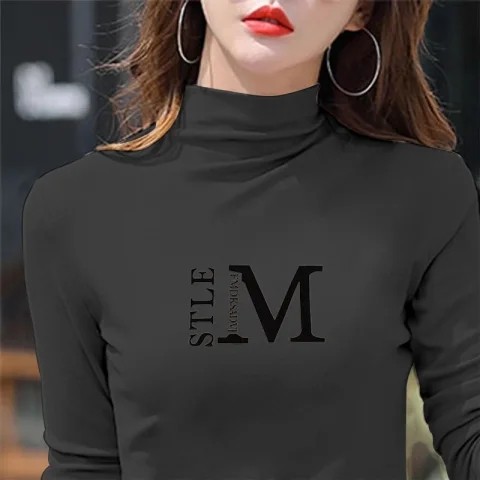 Áo mặc trong cổ cao áo giữ ấm mặc ngoài lót nhung cỡ lớn dài tay mẫu mới thu đông cho nữ