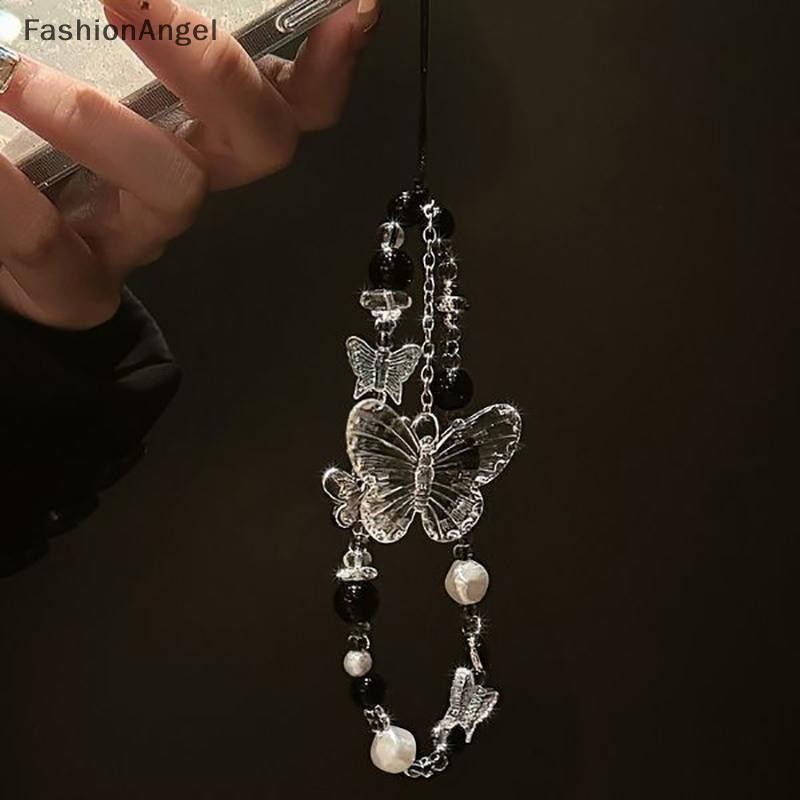 FashionAngel Y2K Hạt Trong Suốt Dây Đeo Điện Thoại Quyến Rũ Dây Buộc Điện Thoại Di Động Dây Móc Khóa Túi Camera Nơ Mặt Dây Chuyền Cho Bao VN