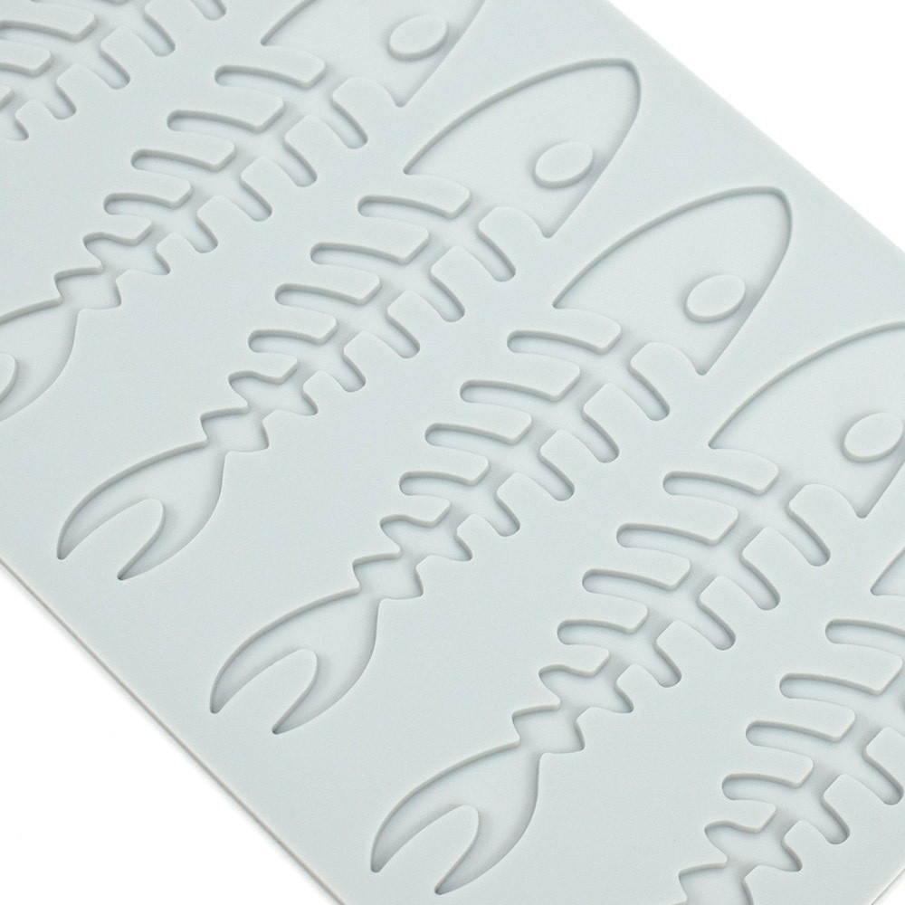 Khuôn silicon ren fondant chủ đề sinh vật biển: tôm hùm, cua, xương cá, socola nghệ thuật ẩm thực phân tử, chip trang trí bánh