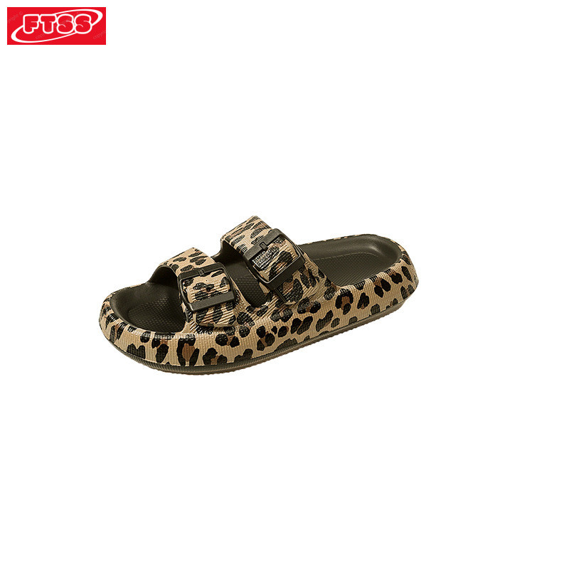 Da Báo In Flip-Flops Đi Biển Dép Nữ Mùa Hè Mặc Ngoài Đi Biển Dép Đế Dày San