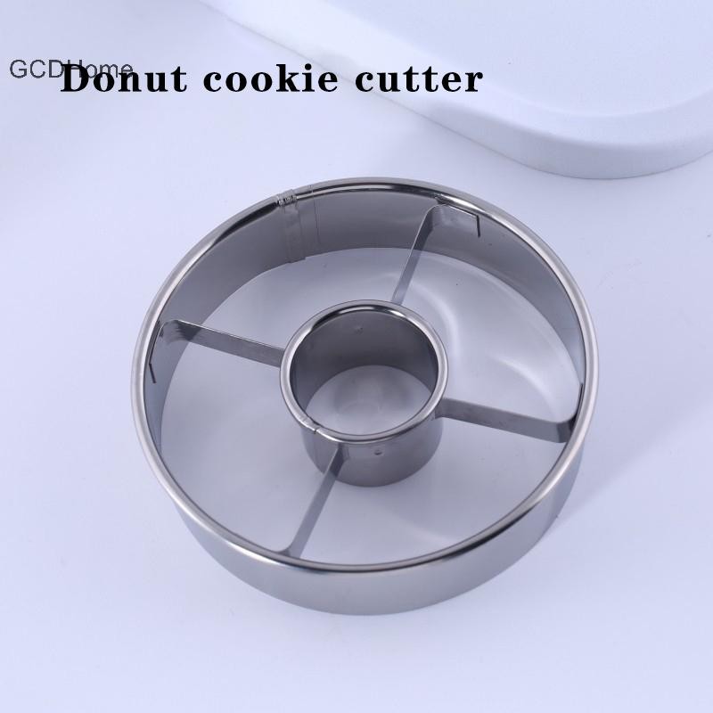 Gcdhome Khuôn cắt bánh donut inox DIY, dụng cụ trang trí bánh, làm món tráng miệng, cắt bánh mì cho nhà bếp