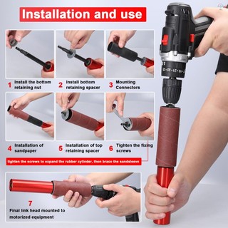 Cầm Tay Giấy Nhám Mài Cần Điện Dụng Cụ Quay Giấy Nhám Thanh Đánh Bóng Chế Biến Gỗ Mài Ba Lan Dụng Cụ Phù Hợp Với Hầu Hết Các Phụ Kiện Quay Bit