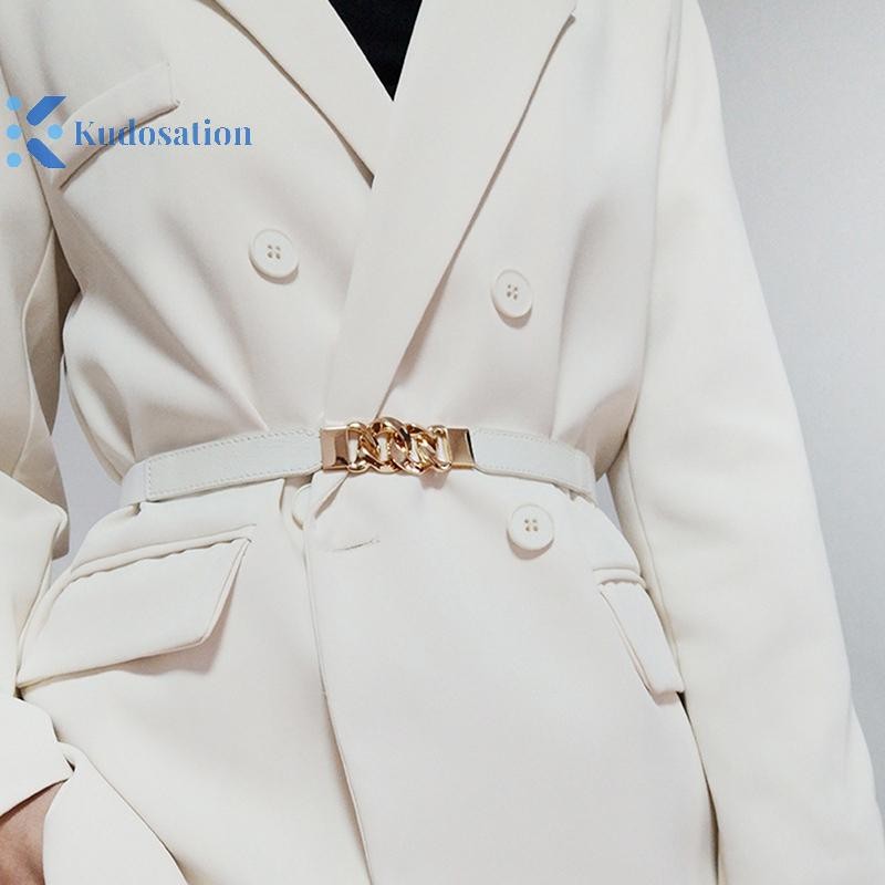 Kudosation 3 Màu Dây Xích Thắt Lưng Co Giãn Cho Nữ Áo Khoác Thắt Lưng