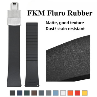 Slim FKM Fluoro Cao Su Dây Đeo Đồng Hồ Silicon Dây Đeo Đồng Hồ Cho SEIKO Diver Lặn Dây Đeo Đồng Hồ Nam Nữ Vòng Tay Có Khóa Thép Không Gỉ Chắc Chắn 304