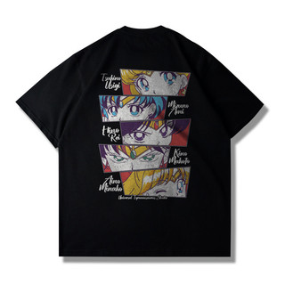 [Phải có mùa hè] Áo thun ngắn tay phối thủy thủ mặt trăng Anime Sailor Moon Joint dáng rộng hợp thời trang
