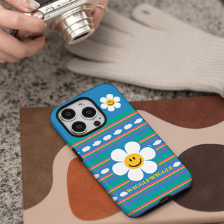 Ốp điện thoại 2 trong 1 Smile Sunflower tương thích với iPhone 15 Pro Max, Apple 16 14 Plus 11 / 12 / 13 Pro Max, vỏ bảo vệ chống sốc mới