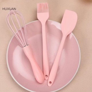 Huxuan 3 Cái/bộ Bộ Nướng Bánh Silicon Thìa Cạp, Bàn Chải Dầu, Đánh Kem Tiện Ích Nhà Bếp