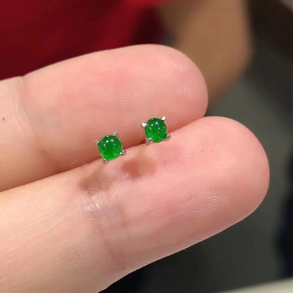 New tự nhiên Jade jadeite Retro thiết kế của phụ nữ Bông tai
