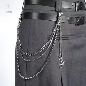 Hnkmp Punk Thời Trang Ngôi Sao Eo Dây Xích Đơn Giản sel Quần Dây Xích Cá Tính Hip Hop Nhiều Lớp Eo Dây Xích Quần Áo Phụ Kiện Quà Tặng.
