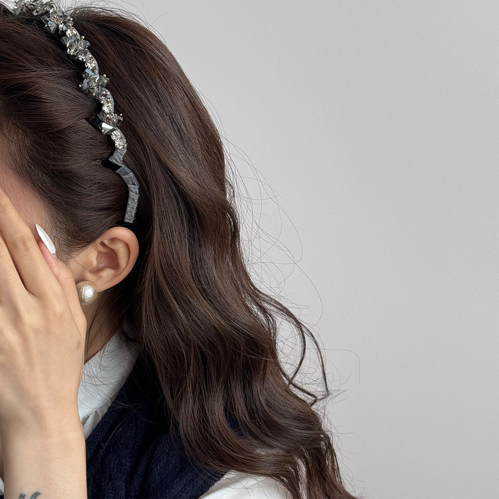 Vòng buộc tóc băng đô kim cương giả sang trọng dành cho nữ