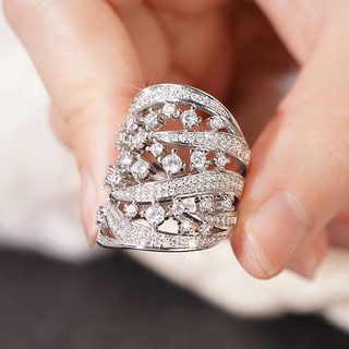Châu Âu Mỹ ins Nhẫn Hình Học Zircon dát phong cách mới Nữ