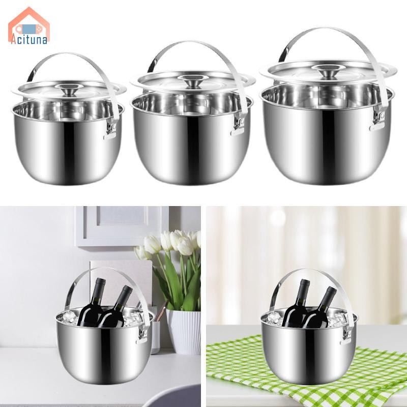 Xô Đá Có Nắp Thùng Bảo Quản Câu Lạc Bộ Bình Rượu Inox Bình Nước Giải Khát Cho Sân Sau Nhà Hàng Dã Ngoại Đồ Uống Cắm Trại