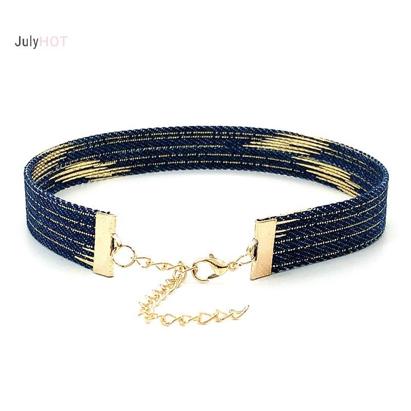 Julyhot Hợp Thời Trang Xanh Denim Gothic Goth Punk Ngôi Sao Vòng Cổ Choker Cá Tính Vintage Xương Đòn Dây Xích Dành Cho Nữ Trang Sức Thời Trang Phụ Kiện Massivedeals