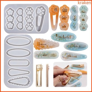 Kra Khuôn Nhựa Silicon DIY Tóc Pin Đúc Khuôn Nhựa Đúc Khuôn Kẹp Tóc Khuôn Silicon Khuôn Trang Sức Khuôn Epoxy R