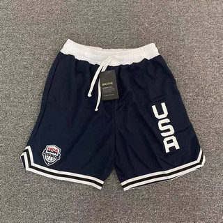 American Basketball Shorts Men's Training Sports USA Loose Casual Quick-Drying Breathable Knee Length Pants Fitness Summer Running AdOv