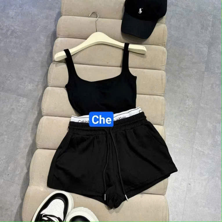 Set Bộ Quần Áo 2 Dây Cạp Cao Can Vin KCloset Bộ Mùa Hè Vải Cotton Mát Thời Trang Hàn Quốc NA813