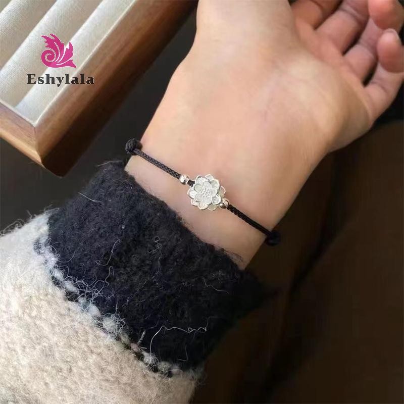 Phong Cách Trung Hoa Tay Hoa Sen May Mắn Lắc Tay Dành Cho Nữ Đơn Giản Tinh Tế Có Thể Điều Chỉnh Vòng Tay Phụ Kiện Trang Sức Quà Tặng [MỚI]