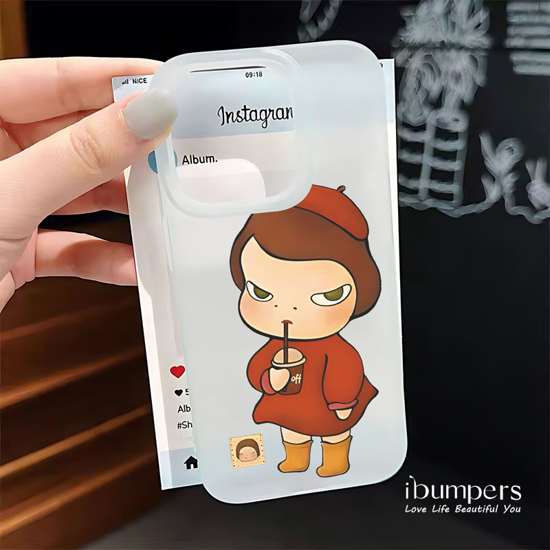 ibumpers Ốp Lưng IPhone Họa Tiết Hoạt Hình Nghệ Thuật Đơn Giản Ốp Điện Thoại Trong Suốt Nhám Mờ TPU Mỏng Chống Sốc Chống Bẩn Cho IPhone 16 15 14 12 13 11 Pro Max IP 7 8 Plus X XS XR