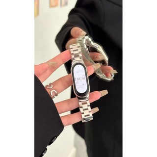 Dây đeo kim loại cho Xiaomi MiBand 10 / 9 / 8 / 7 / 6 / 5 / 4 / 3 Dây đeo thông minh Xiaomi 9 / 8 Active Pro, Dây đeo đồng hồ thể thao mềm thay thế bằng thép không gỉ chống nước