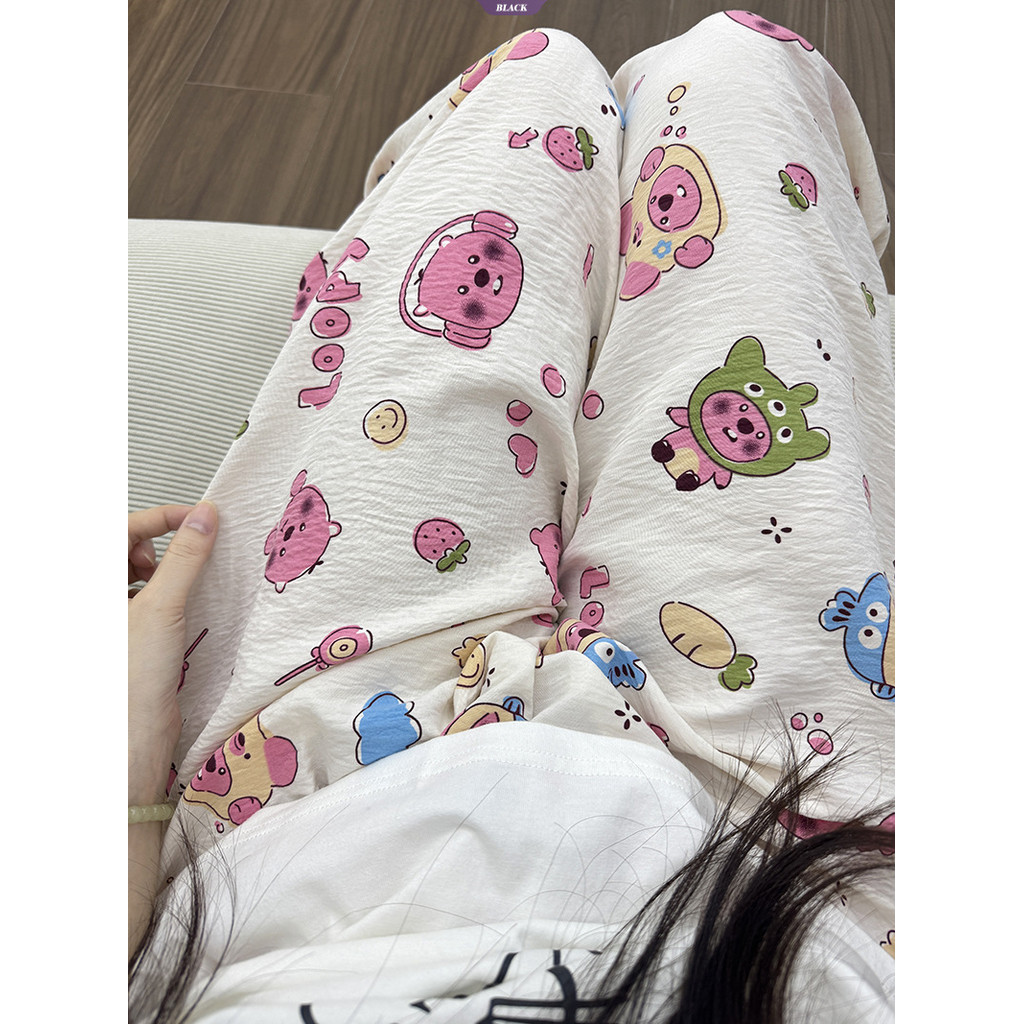 Mùa Hè Mới Hoạt Hình Loopy Pyjama Quần Nữ Rời Mỏng Phần Thoáng Khí Giải Trí Nhà Quần Ống Rộng [BL]