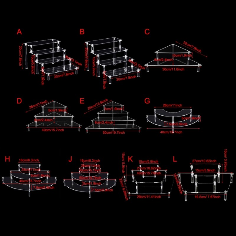 KIKIN Multi Tiers Acrylic Risers dành cho và sưu tập bánh cupcake Giá đỡ