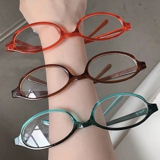 Kính nữ gọng nhỏ hình bầu dục Y2K - Kính mắt gọng đỏ phong cách mát mẻ ngọt ngào - Kính trơn đa năng