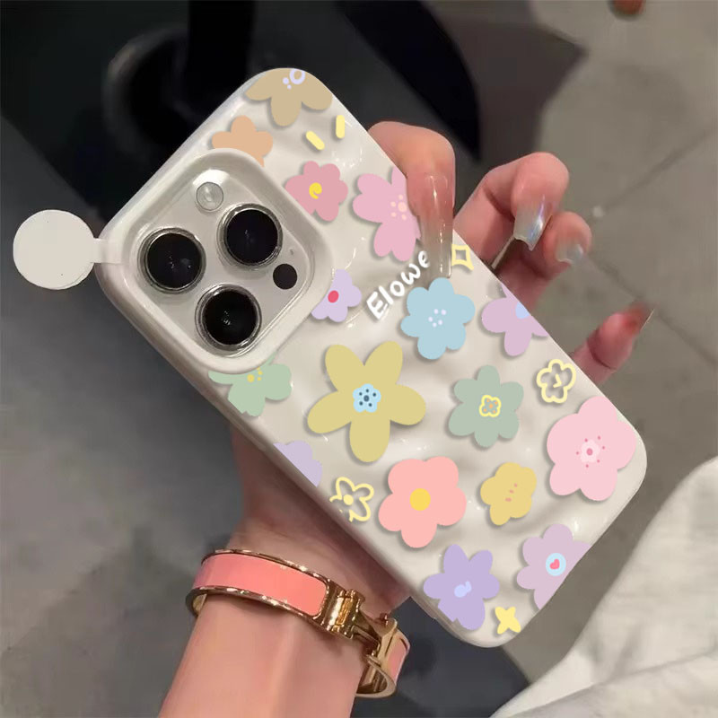 Ốp Điện Thoại Cho iPhone 16 15 11 12 13 14 Pro Max 14 15 Plus Nhiều Màu Sắc Hoa Gấp Họa Tiết Mềm Chống Sốc Silicon Kẹo Màu