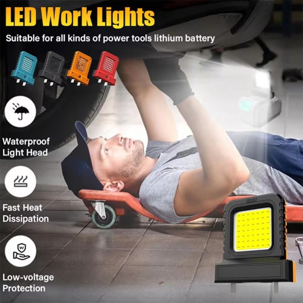Đèn tìm kiếm ngoài trời NEAVERLER, Bộ phận dụng cụ điện Đèn làm việc LED đa năng, Đèn pin Lithium có thể điều chỉnh độ sáng cao bền chất lượng cao cho Makita / Milwaukee / Dewalt / Bosch