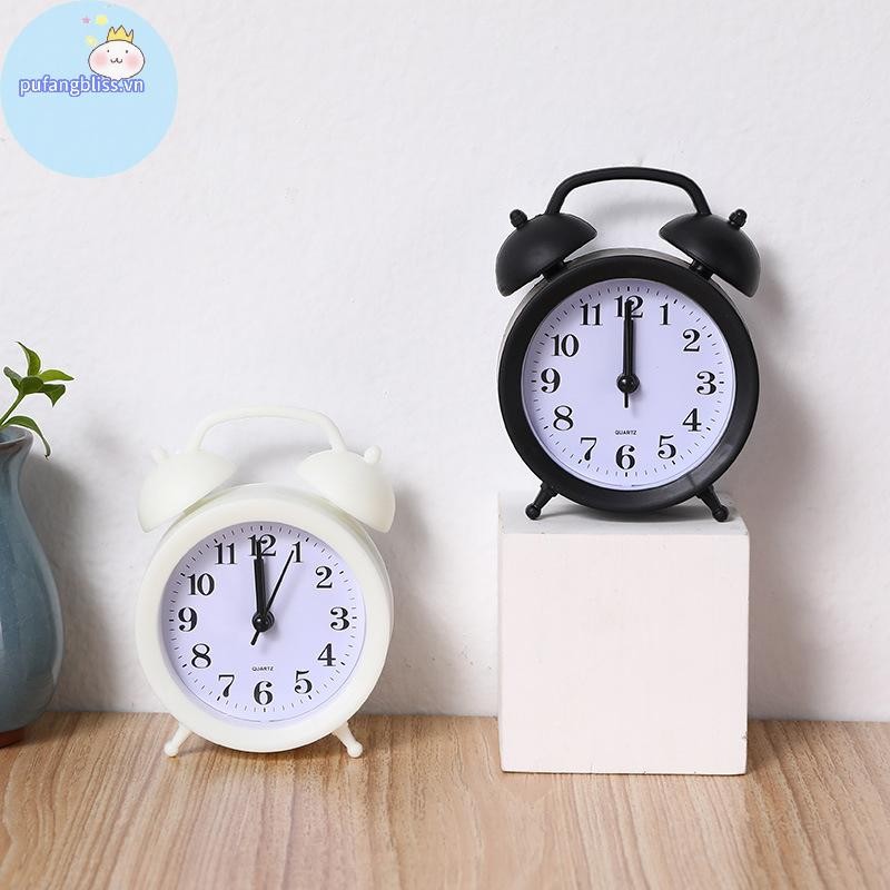 Pufangbliss Đồng Hồ Đôi Đồng Hồ Chính Xác Thời Gian Hoạt Động Tròn Đầu Giường Để Bàn Đồng Hồ Báo Thức Dễ Thương Trẻ Em Quà Tặng VN