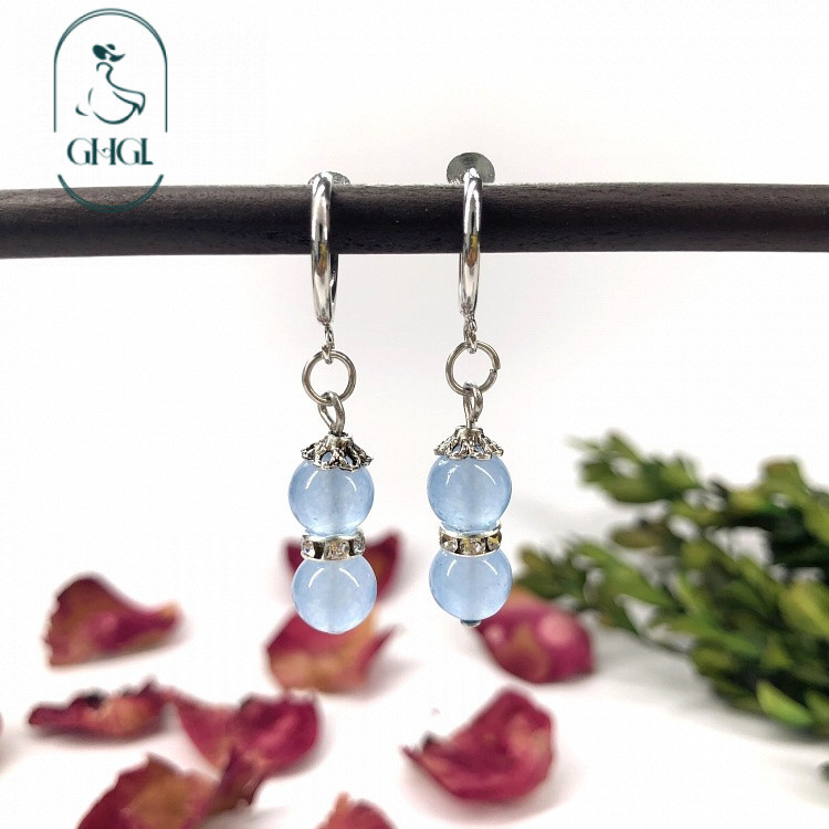 Ghgl❤️Yanxi Cung Điện Chiến Lược Wei Yingluo Cùng Phong Cách Chalcedony Bông Tai Wu Jinyan Lingfei Tai Kẹp Bông Tai Một Tai Ba Kìm Qinggong Trang Sức
