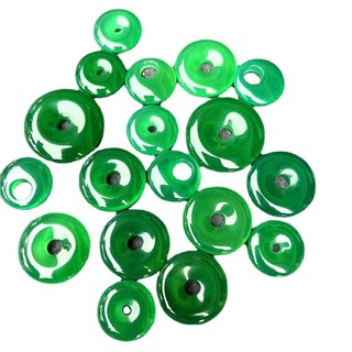 Ngọc mã não xanh chalcedony mặt dây chuyền mặt dây chuyền nhỏ hòa bình khóa dệt tua rua túi treo phụ kiện kẻ sọc