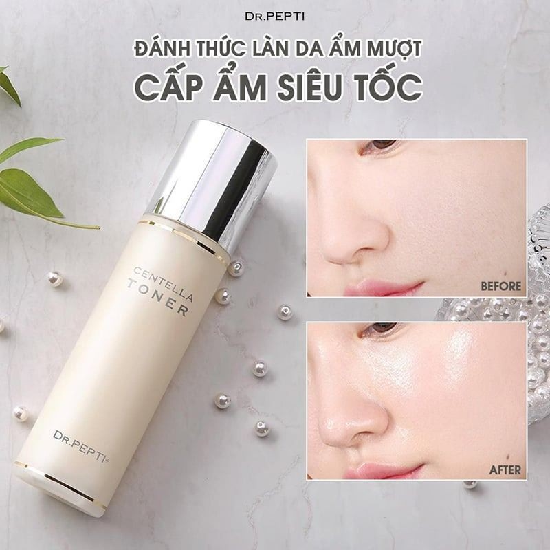 Nước hoa hồng dưỡng da Căng Bóng Dr. Pepti - Centella Toner  EX 180ml