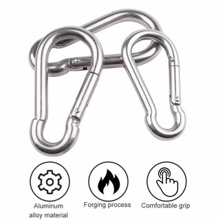 Set 10 Móc Khóa Carabiner Chữ D Mini Bằng Hợp Kim Nhôm Tiện Dụng Khi Đi Cắm Trại SUNND