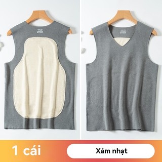 Dichuangzhe Silk Dralon Áo giữ nhiệt nam mùa đông dày không tay Đế đơn giản
