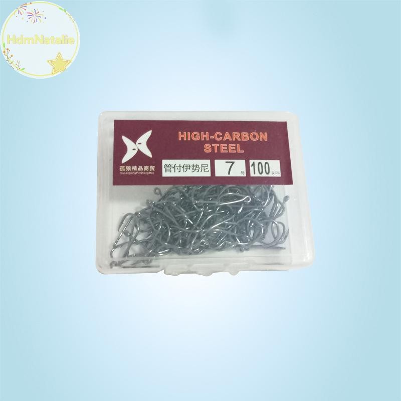 Hdmnatalie 1 Hộp Thép Carbon Cao Vòng Tròn Móc Câu Cá Nước Ngọt Fishhook Lỗ Cá Chép Mạnh Mẽ Giải Quyết Cá Chất Lượng Cao VN