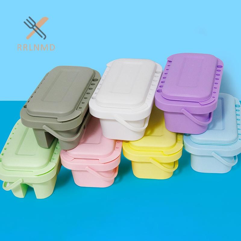 Rrlnmd Chậu cọ sơn đa năng có giá đỡ bàn chải, máy giặt, khay, hộp bảng-Artist Cleaner Cup cho hộp đựng dầu màu nước có nắp MỚI