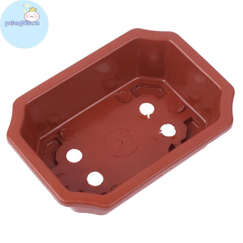 Pufangbliss 1 Chậu Nhựa Vintage Chậu Trồng Hình Chữ Nhật Cổ Điển Nồi Xương Rồng Nồi Hoa Chậu Làm Vườn VN
