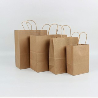 Set 25 Túi giấy Kraft xi măng trơn Nhật Bản chất lượng cao đóng gói đồ ăn quà tặng in logo thương hiệu SUNND