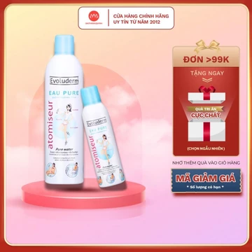 Xịt khoáng Evoluderm dưỡng ẩm cấp nước - làm dịu da cấp tốc - xịt khoáng evoluderm 400ml - 150ml