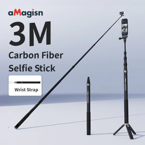 Giá đỡ gậy Selfie vô hình bằng Carbon aMagicsn 3m cho Insta360 X4Air / X5 / DJI / GoPro Phụ kiện thanh nối dài camera hành động, tương thích với Ace Pro2 / Action5 pro / X4 / pocket3